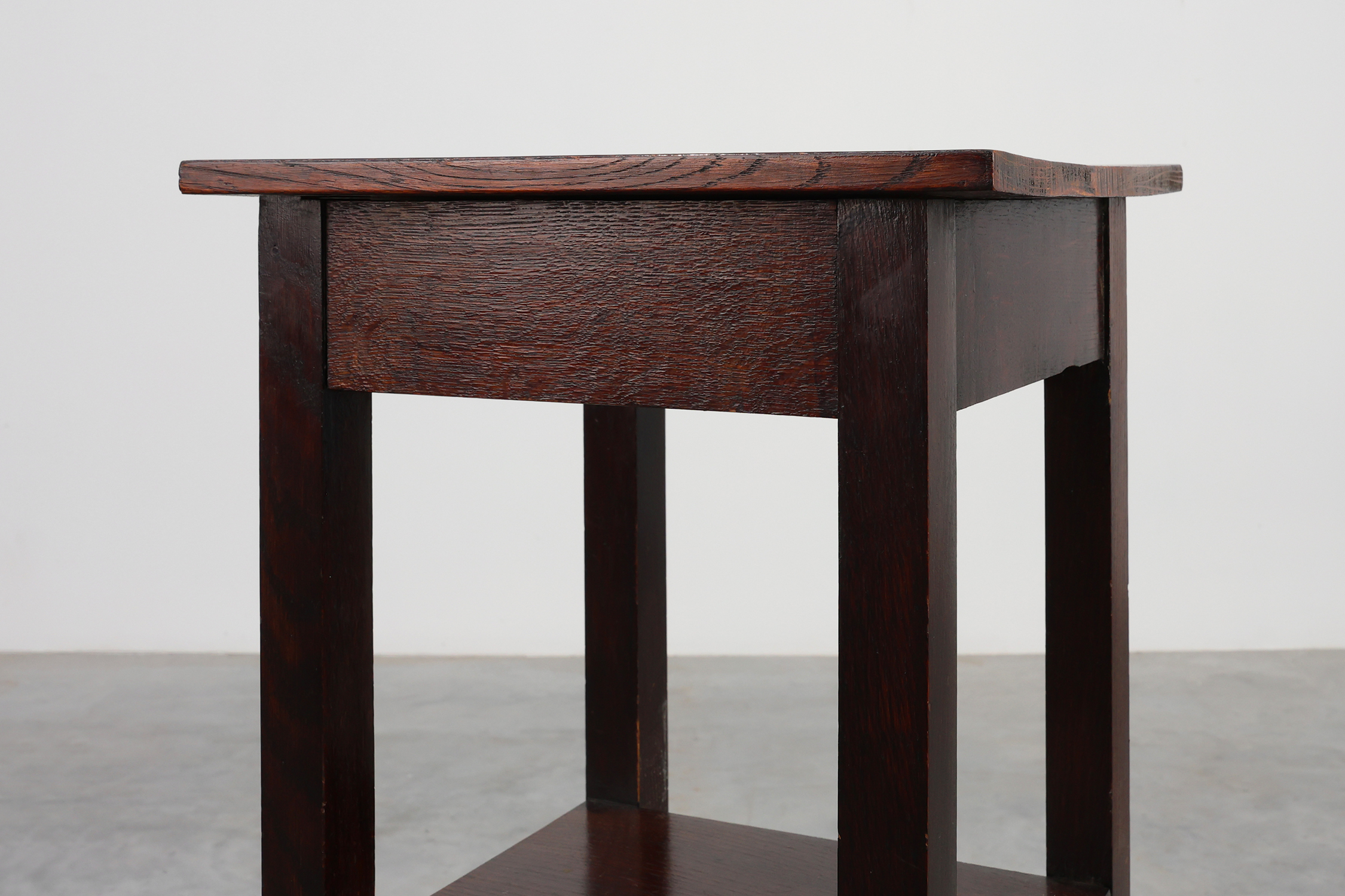 Art Deco dark oak pedestal, Belgium 1920sthumbnail